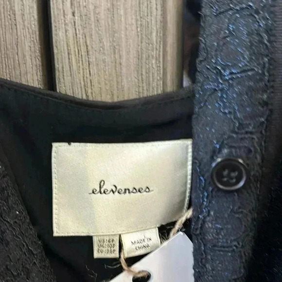 Elevenses from Anthropologie Lace Detail Sleeveless Black Jumpsuit Size 6 - Picture 6 of 10